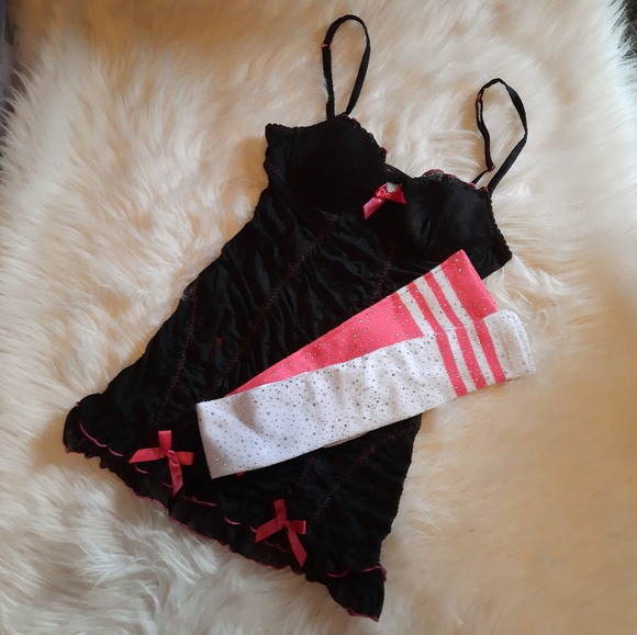 Neon Pink Rhinestone Thigh High Socks - Picture 5 of 17